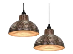 Lámparas de techo semiesféricas 2 unidades color cobre ES180918