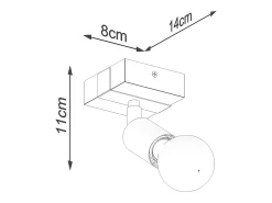 Lámparas de techo Shad moderno de acero/madera - 1 fuentes luminosas 3000K - L.14 x A.11 cm - madera negra