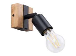Lámparas de techo Shad moderno de acero/madera - 1 fuentes luminosas 3000K - L.14 x A.11 cm - madera negra