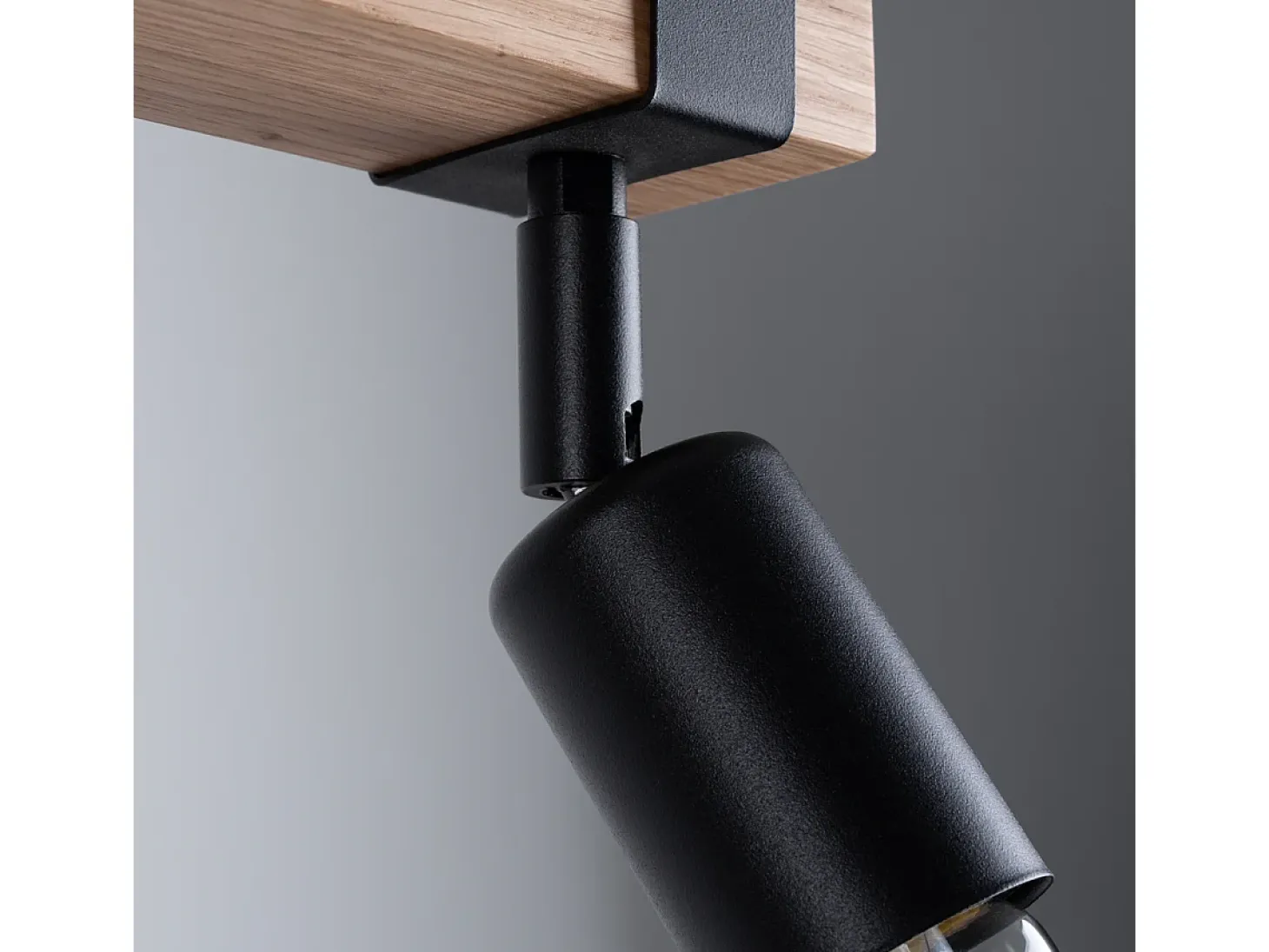 Lámparas de techo Shad moderno de acero/madera - 2 fuentes luminosas 3000K - L.38 x A.14 cm - madera negra