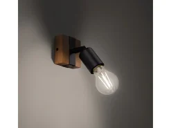 Lámparas de techo Shad moderno de acero/madera - 1 fuentes luminosas 4000K - L.14 x A.11 cm - madera negra