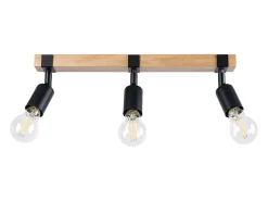 Lámparas de techo Shad moderno de acero/madera - 3 fuentes luminosas 4000K - L.53 x A.14 cm - madera negra