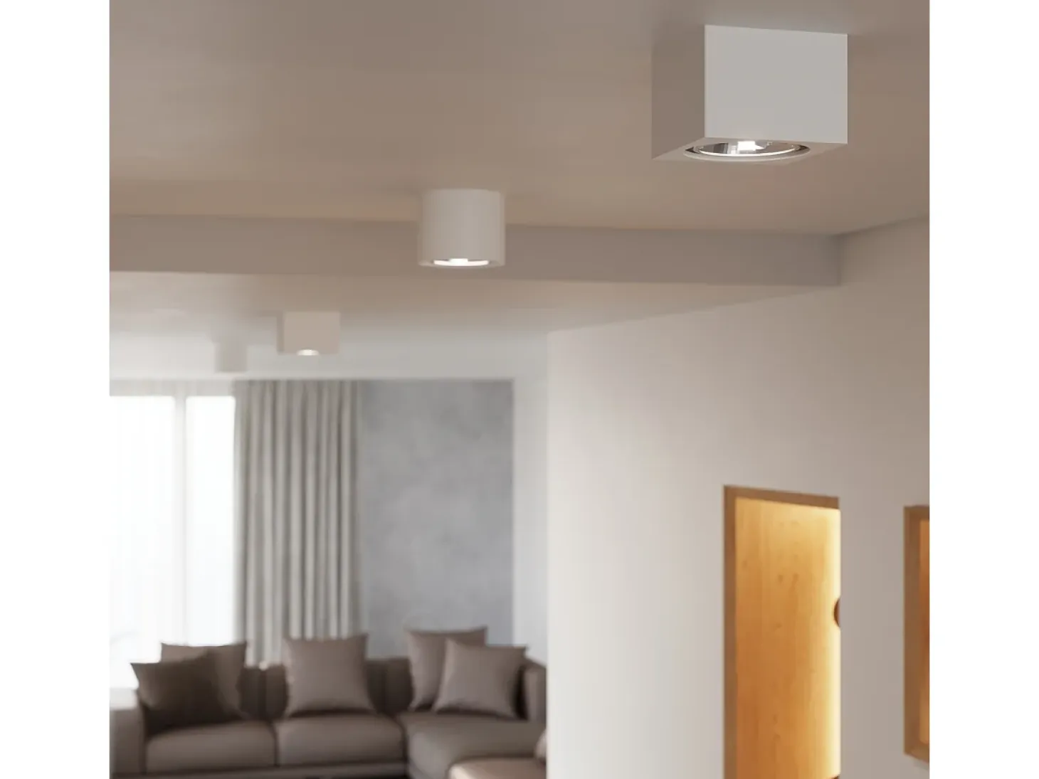 Lámparas de techo Shich moderno de cerámica - 1 fuentes luminosas 3000K - L.14,5 x A.14 cm - blanco