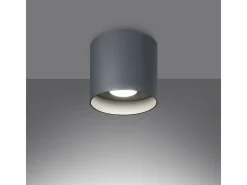Lámparas de techo Shiis minimalista de aluminio - 1 fuentes luminosas 4000K - L.12 x A.11 cm - gris