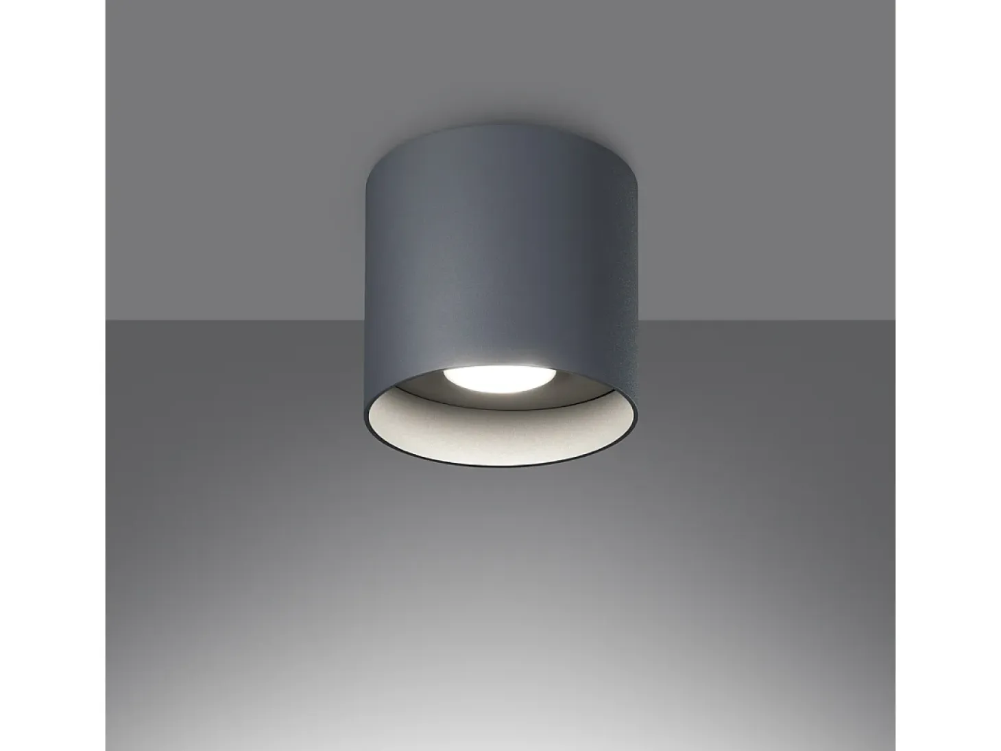 Lámparas de techo Shiis minimalista de aluminio - 1 fuentes luminosas 4000K - L.12 x A.11 cm - gris