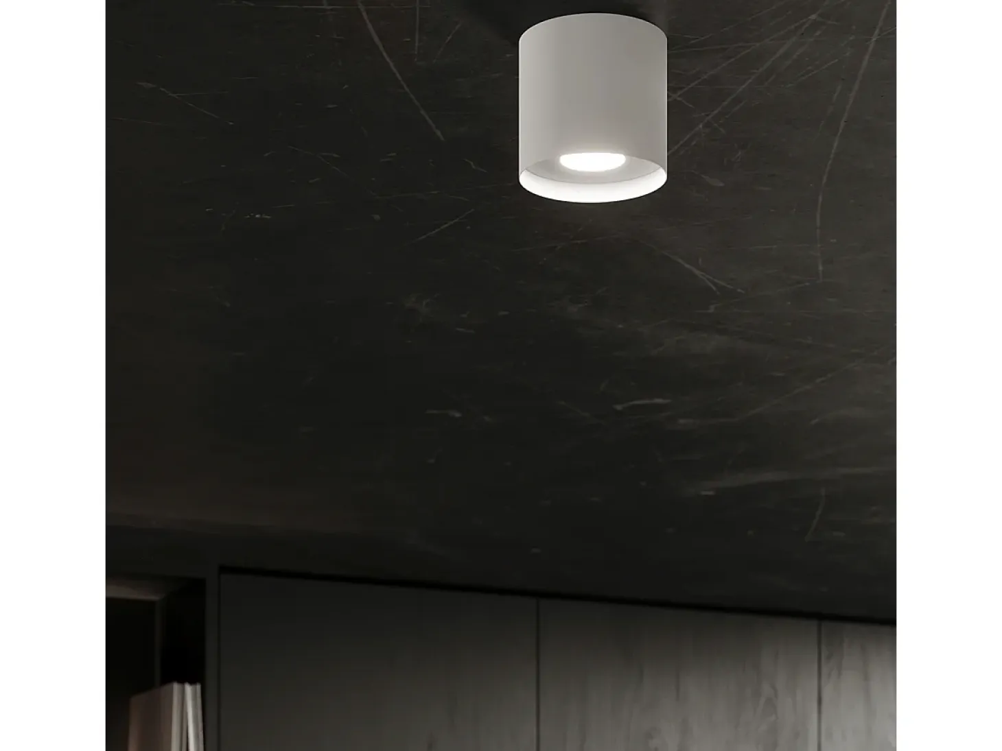 Lámparas de techo Shiis minimalista de aluminio - 1 fuentes luminosas 4000K - L.12 x A.11 cm - blanco
