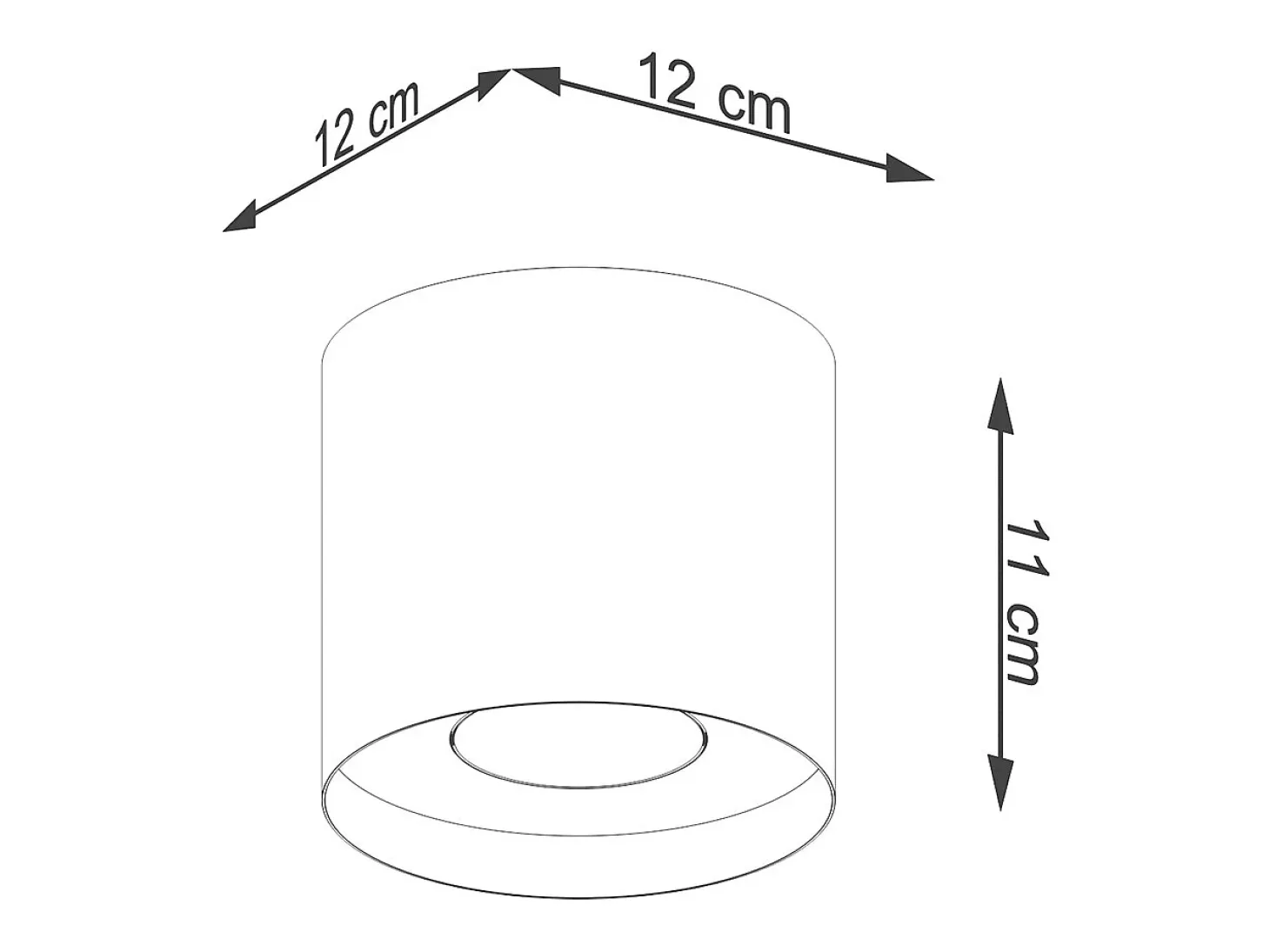 Lámparas de techo Shiis minimalista de aluminio - 1 fuentes luminosas 3000K - L.12 x A.11 cm - blanco