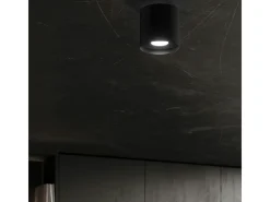 Lámparas de techo Shiis minimalista de aluminio - 1 fuentes luminosas 3000K - L.12 x A.11 cm - negro