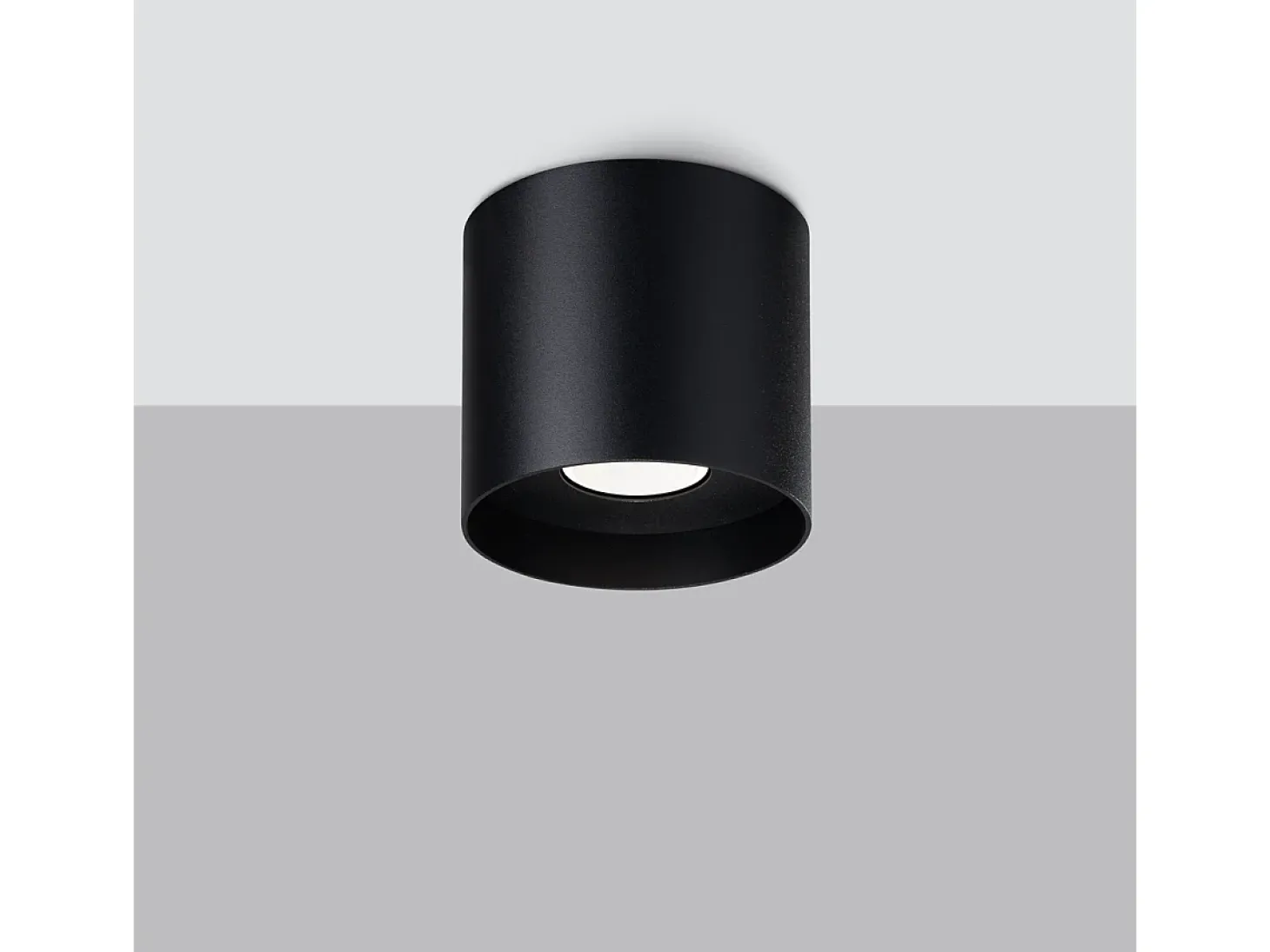 Lámparas de techo Shiis minimalista de aluminio - 1 fuentes luminosas 3000K - L.12 x A.11 cm - negro