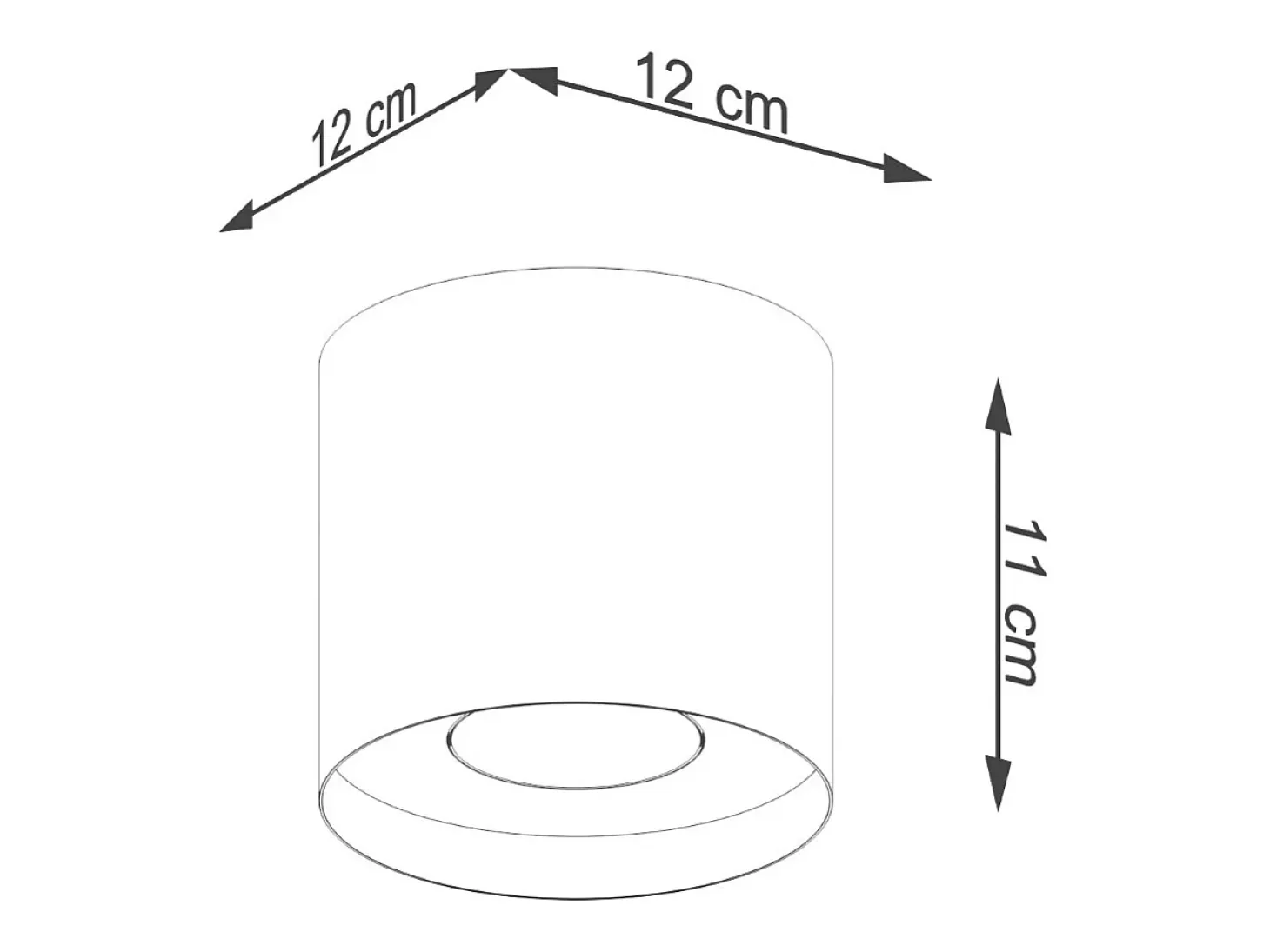 Lámparas de techo Shiis minimalista de aluminio - 1 fuentes luminosas 3000K - L.12 x A.11 cm - dorado