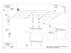 Lámparas De Techo Sole Minimalista De Aluminio - 5 Fuentes Luminosas - L.13,7 X A.8,3 Cm - Negro