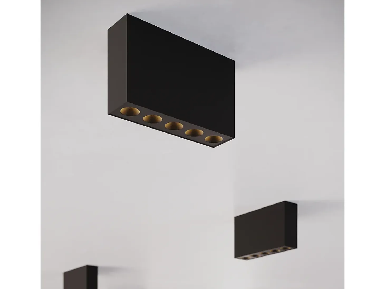 Lámparas De Techo Sole Minimalista De Aluminio - 5 Fuentes Luminosas - L.13,7 X A.8,3 Cm - Negro
