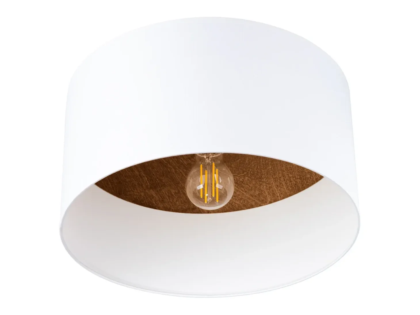Lámparas de techo Straylon escandinavo de tela/madera/acero - 1 fuentes luminosas 4000K - L.35 x A.20 cm - blanco/marrón oscuro