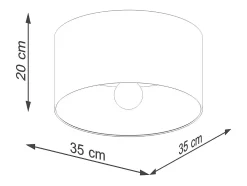 Lámparas de techo Straylon escandinavo de tela/madera/acero - 1 fuentes luminosas 3000K - L.35 x A.20 cm - blanco/marrón oscuro