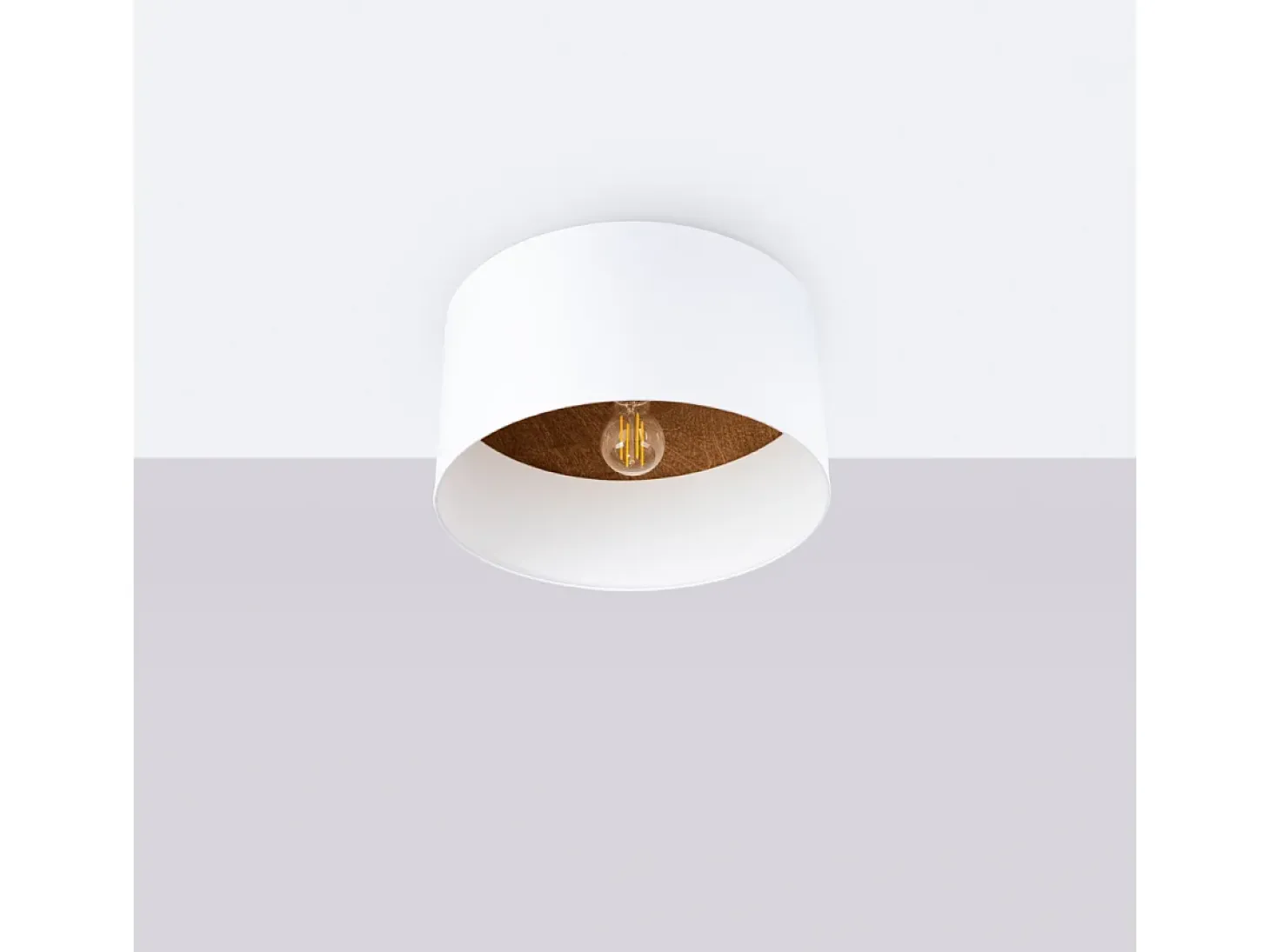 Lámparas de techo Straylon escandinavo de tela/madera/acero - 1 fuentes luminosas 3000K - L.35 x A.20 cm - blanco/marrón oscuro