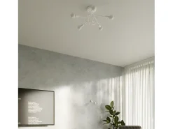Lámparas De Techo Supeł Industrial De Acero - 3 Fuentes Luminosas - L.45 X A.35 Cm - Blanco