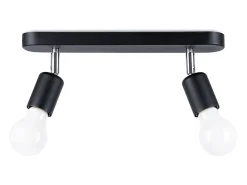 Lámparas de techo Synfex minimalista de acero - 2 fuentes luminosas 4000K - L.33 x A.13,5 cm - negro