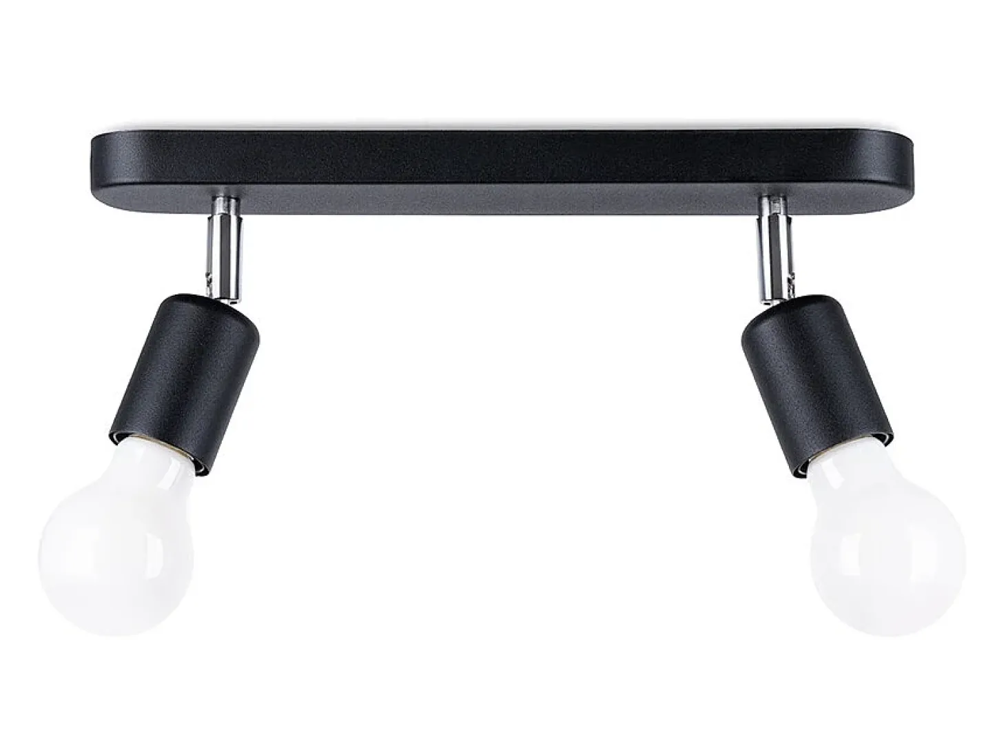 Lámparas de techo Synfex minimalista de acero - 2 fuentes luminosas 4000K - L.33 x A.13,5 cm - negro
