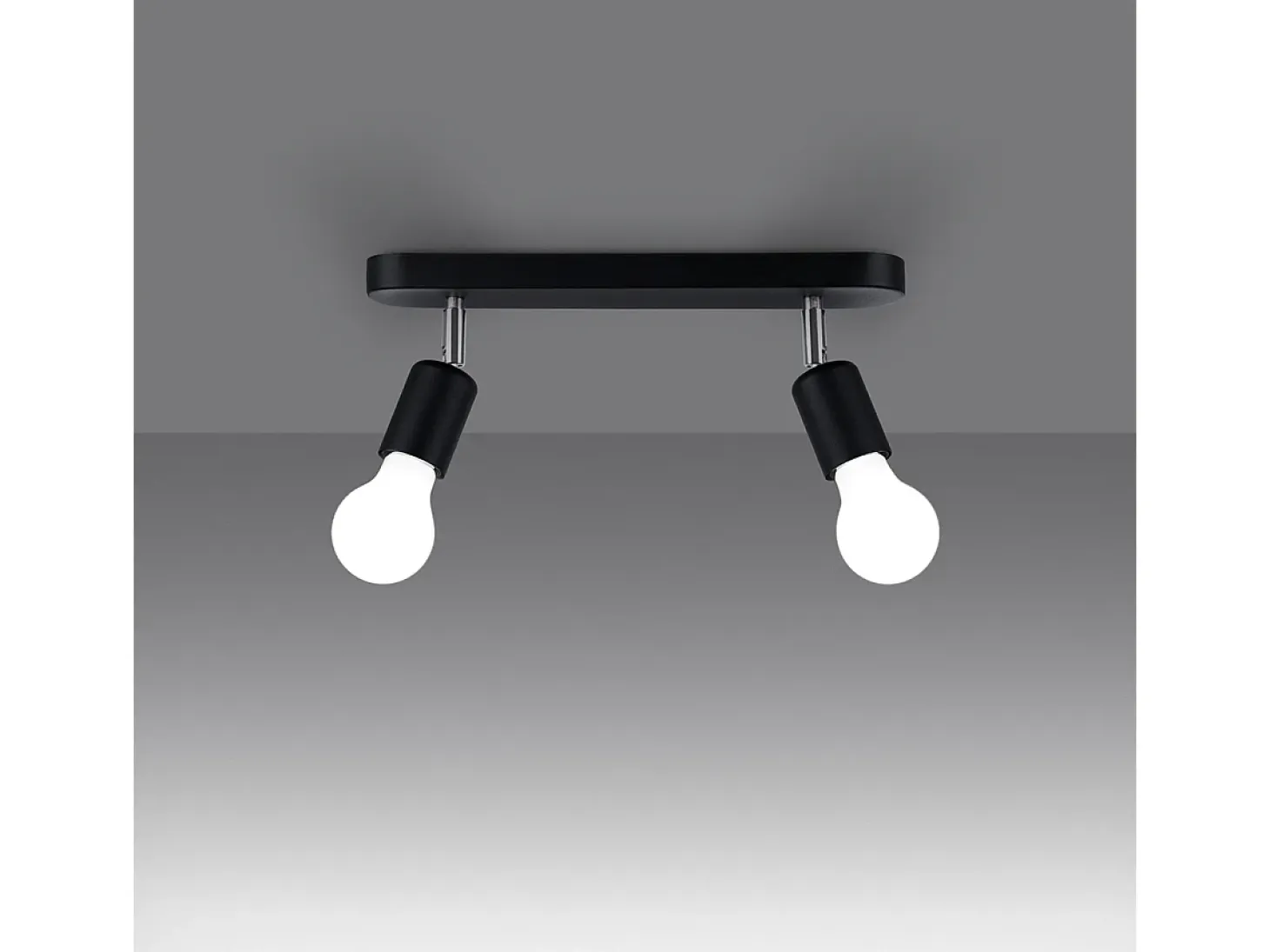 Lámparas de techo Synfex minimalista de acero - 2 fuentes luminosas 4000K - L.33 x A.13,5 cm - negro