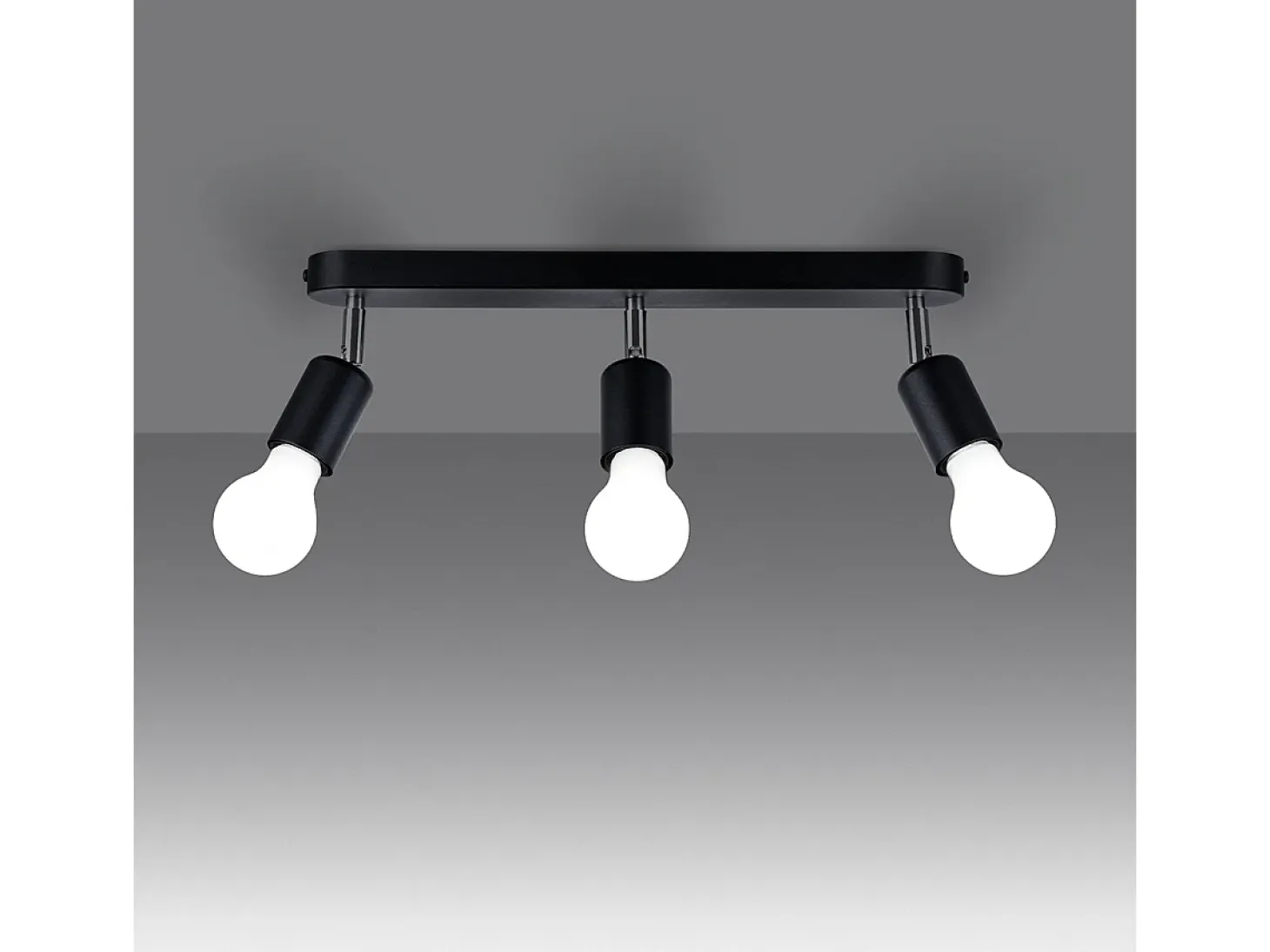 Lámparas de techo Synfex minimalista de acero - 3 fuentes luminosas 4000K - L.40 x A.13,5 cm - negro