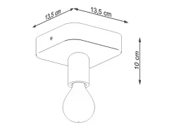 Lámparas De Techo Tavo Industrial De Concreto - 1 Fuentes Luminosas - L.13,5 X A.10 Cm - Gris