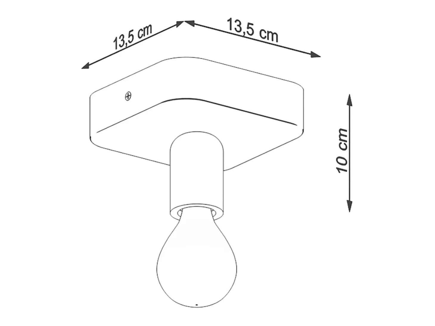 Lámparas De Techo Tavo Industrial De Concreto - 1 Fuentes Luminosas - L.13,5 X A.10 Cm - Gris