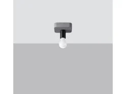 Lámparas De Techo Tavo Industrial De Concreto - 1 Fuentes Luminosas - L.13,5 X A.10 Cm - Gris