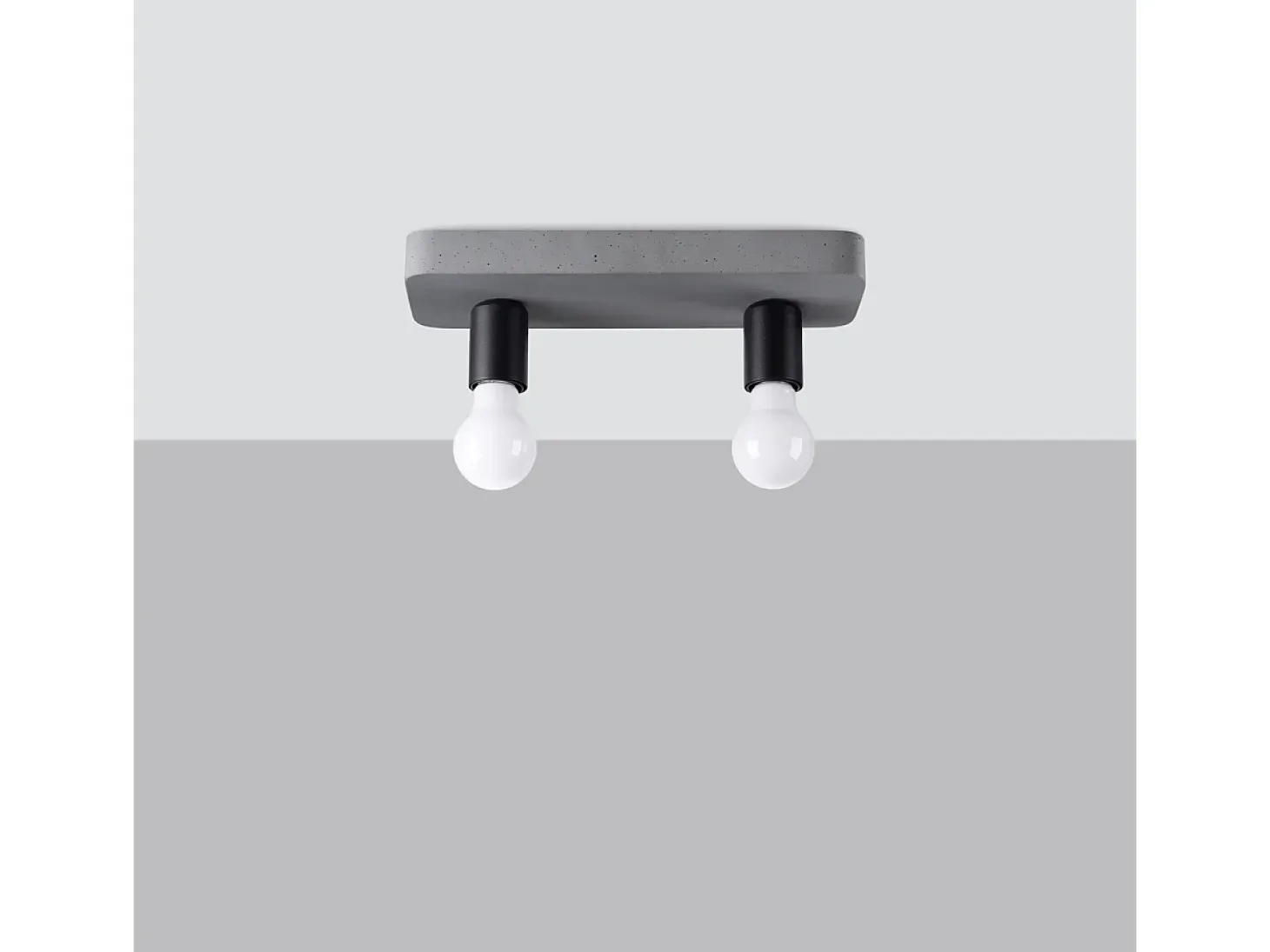 Lámparas De Techo Tavo Industrial De Concreto - 2 Fuentes Luminosas - L.35 X A.10 Cm - Gris