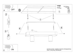Lámparas De Techo Tavo Industrial De Concreto - 2 Fuentes Luminosas - L.35 X A.10 Cm - Gris