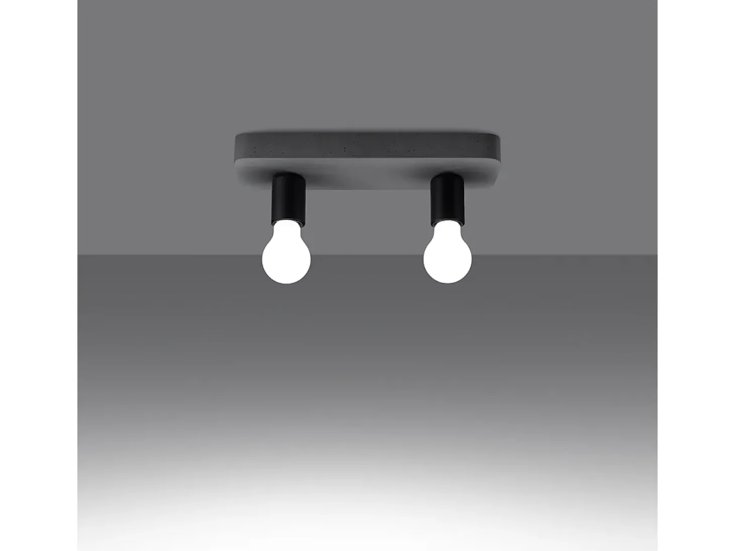 Lámparas De Techo Tavo Industrial De Concreto - 2 Fuentes Luminosas - L.35 X A.10 Cm - Gris