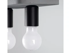 Lámparas De Techo Tavo Industrial De Concreto - 2 Fuentes Luminosas - L.35 X A.10 Cm - Gris