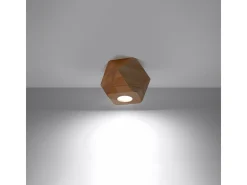 Lámparas de techo Timberix escandinavo de madera - 1 fuentes luminosas 4000K - L.12 x A.12 cm - madera natural
