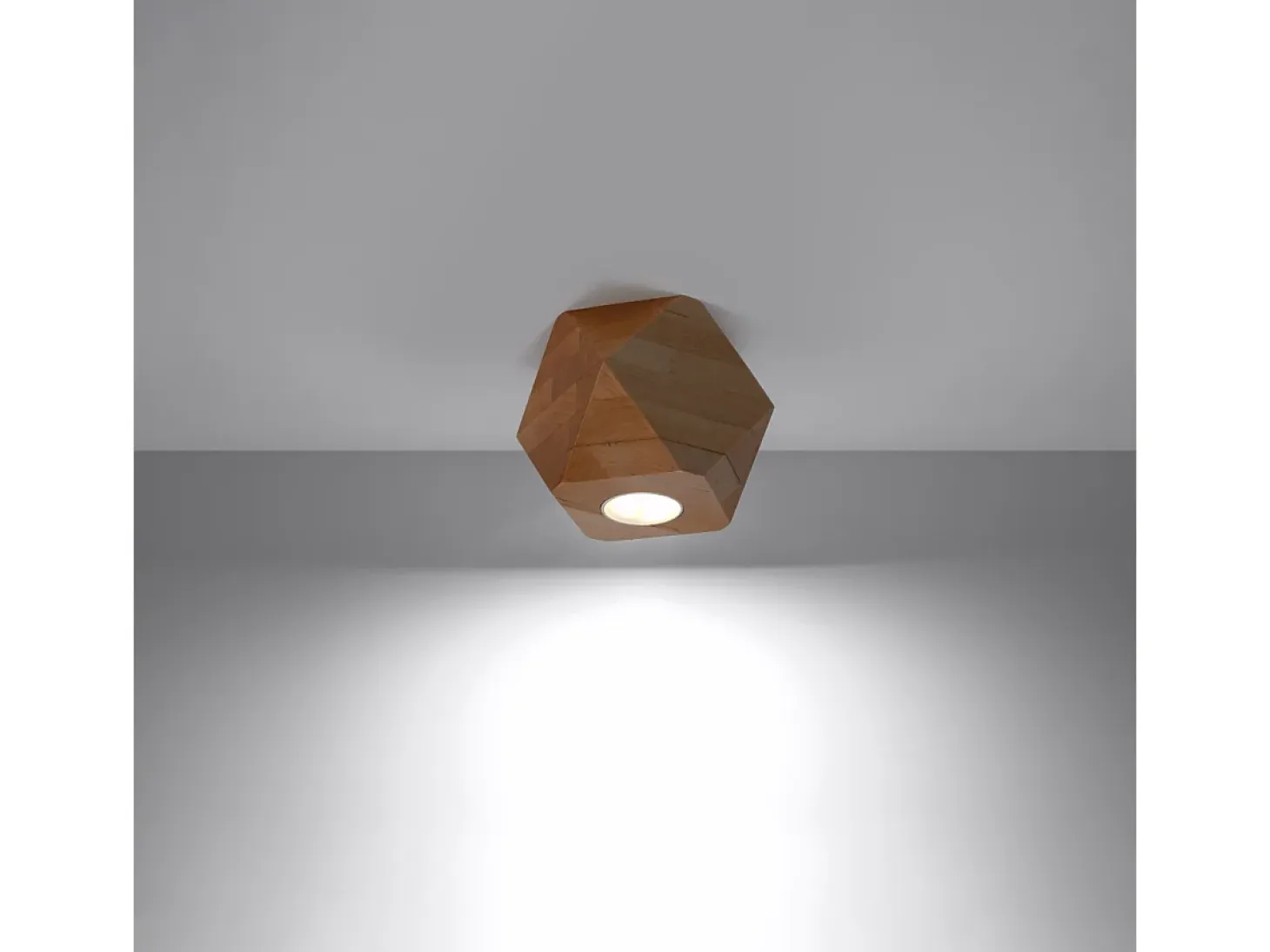 Lámparas de techo Timberix escandinavo de madera - 1 fuentes luminosas 4000K - L.12 x A.12 cm - madera natural