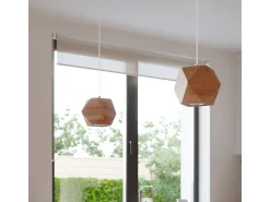 Lámparas de techo Timberix escandinavo de madera - 1 fuentes luminosas 4000K - L.12 x A.12 cm - madera natural