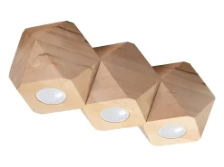 Lámparas de techo Timberix escandinavo de madera - 3 fuentes luminosas 4000K - L.36 x A.12 cm - madera natural