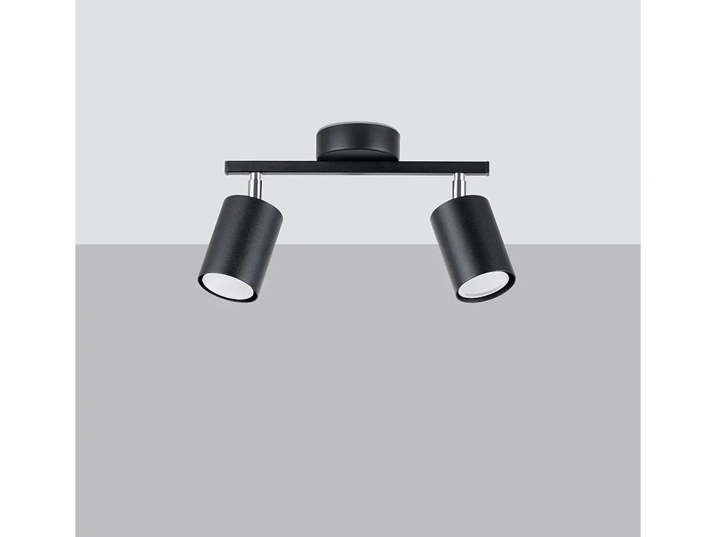 Lámparas de techo Torim minimalista de acero - 2 fuentes luminosas 3000K - L.26 x A.20 cm - negro