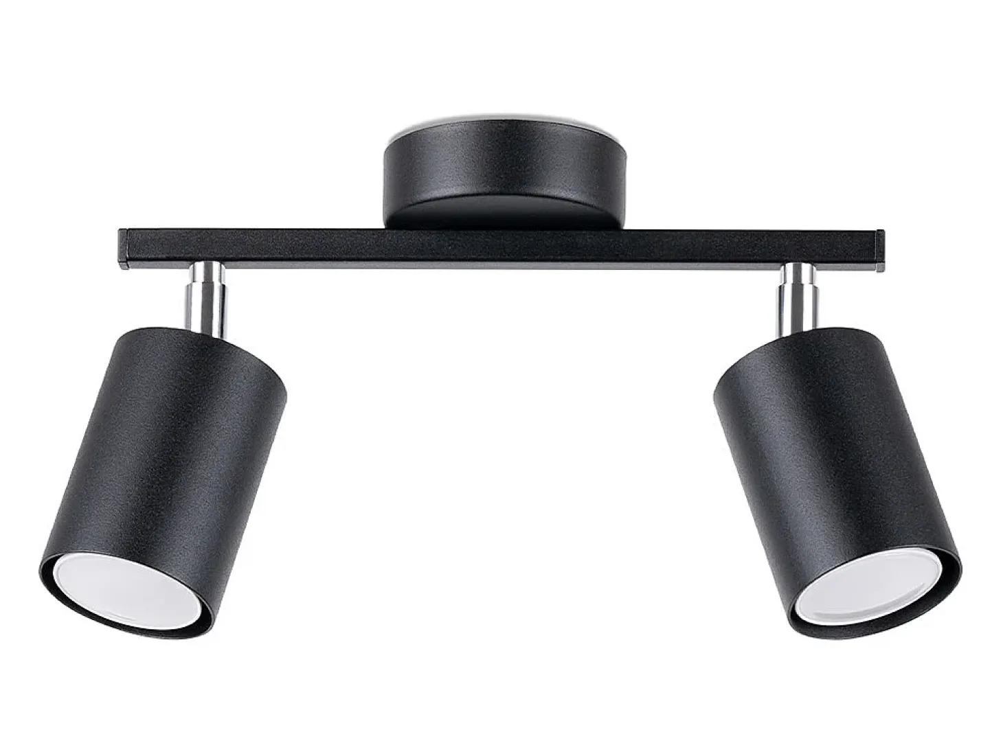 Lámparas de techo Torim minimalista de acero - 2 fuentes luminosas 3000K - L.26 x A.20 cm - negro