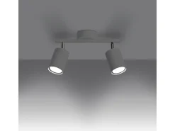 Lámparas de techo Torim minimalista de acero - 2 fuentes luminosas 4000K - L.26 x A.20 cm - blanco