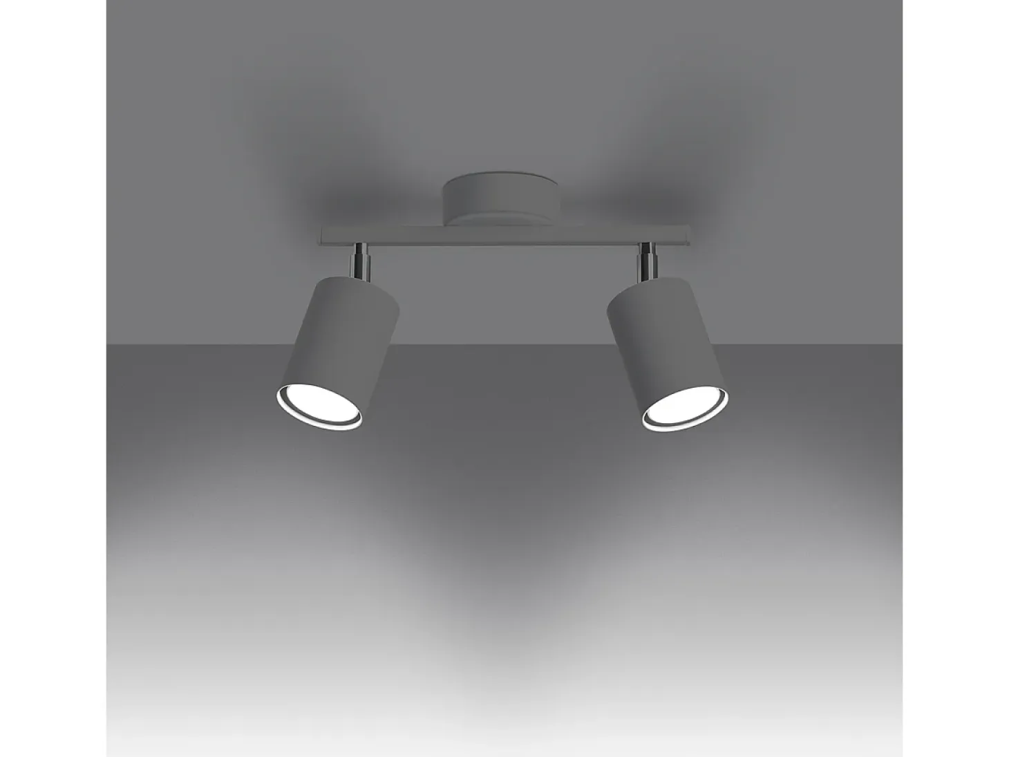 Lámparas de techo Torim minimalista de acero - 2 fuentes luminosas 4000K - L.26 x A.20 cm - blanco