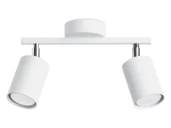 Lámparas de techo Torim minimalista de acero - 2 fuentes luminosas 4000K - L.26 x A.20 cm - blanco