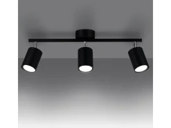 Lámparas de techo Torim minimalista de acero - 3 fuentes luminosas 4000K - L.46 x A.20 cm - negro