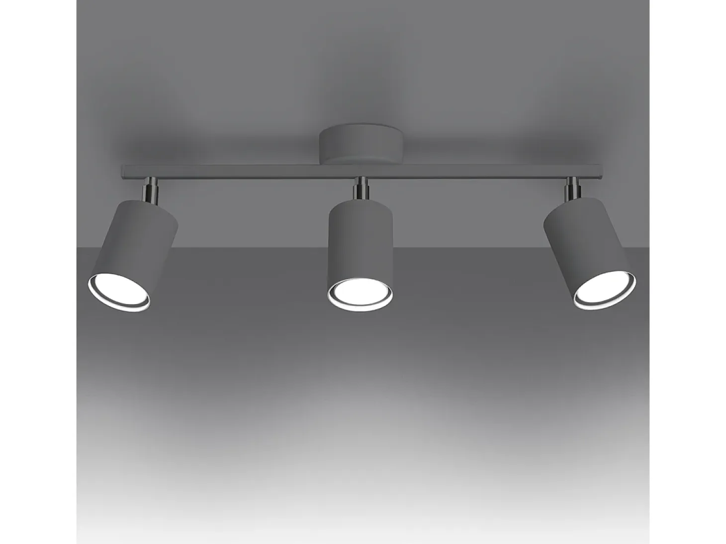 Lámparas de techo Torim minimalista de acero - 3 fuentes luminosas 4000K - L.46 x A.20 cm - blanco