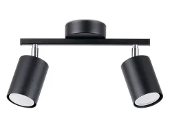 Lámparas de techo Torim minimalista de acero - 2 fuentes luminosas 4000K - L.26 x A.20 cm - negro