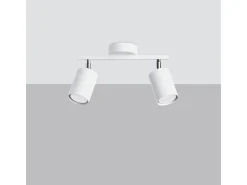 Lámparas de techo Torim minimalista de acero - 2 fuentes luminosas 3000K - L.26 x A.20 cm - blanco