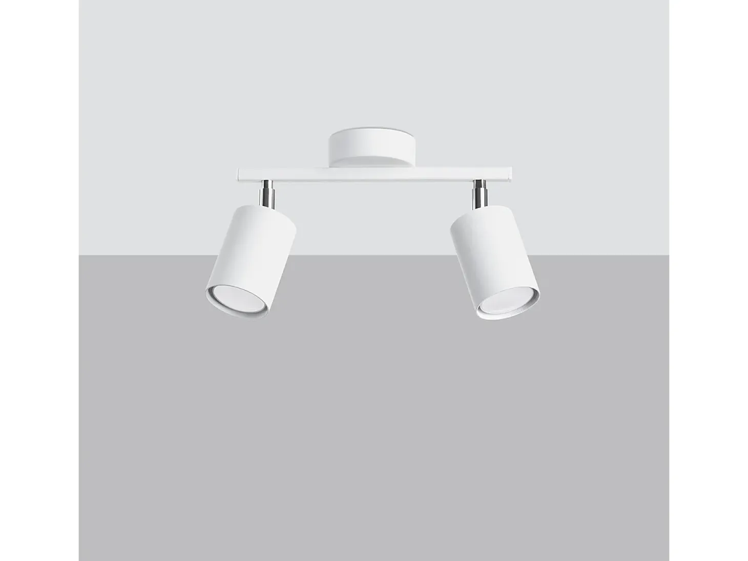 Lámparas de techo Torim minimalista de acero - 2 fuentes luminosas 3000K - L.26 x A.20 cm - blanco