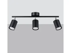 Lámparas de techo Torim minimalista de acero - 3 fuentes luminosas 3000K - L.46 x A.20 cm - negro