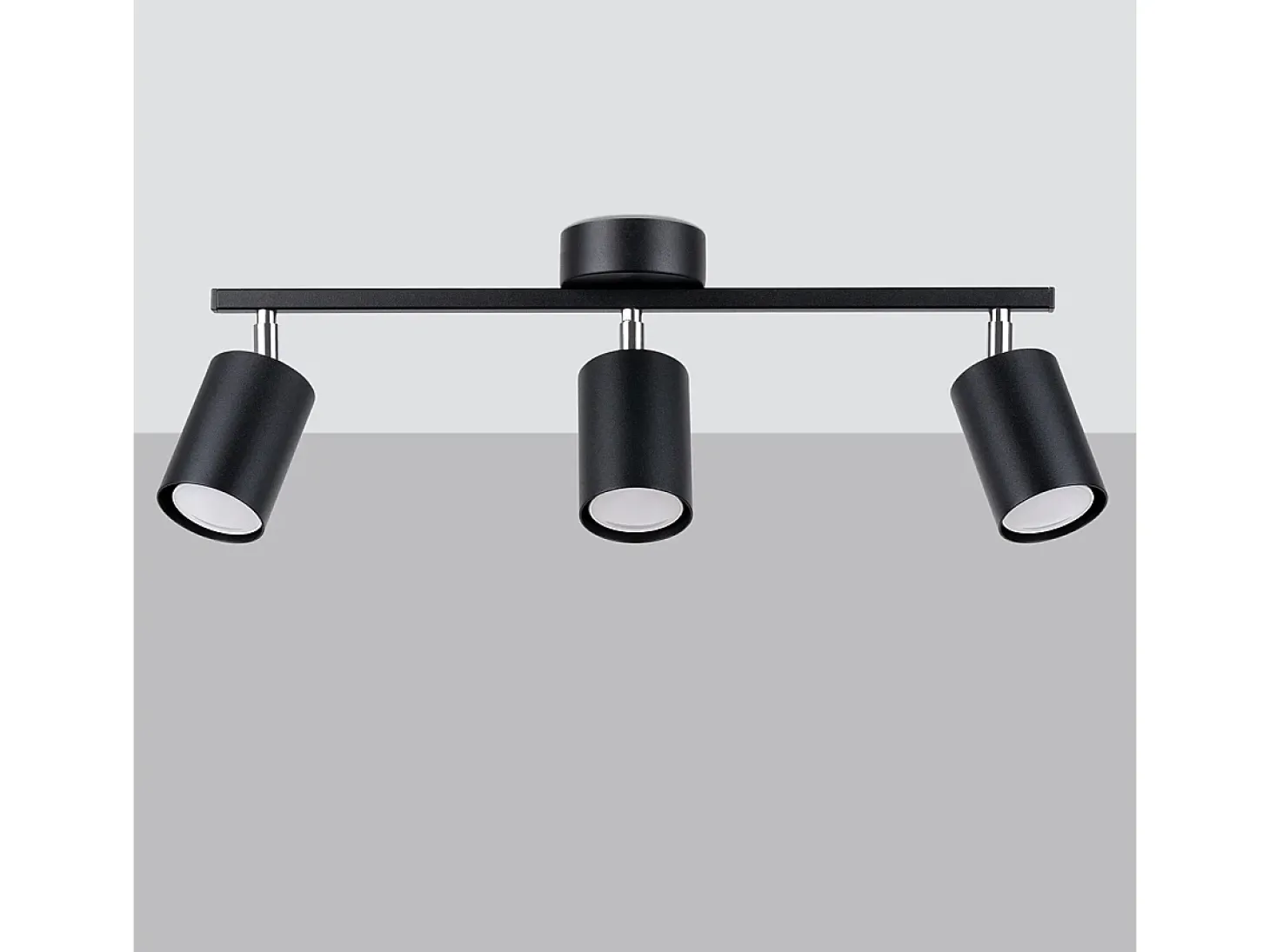 Lámparas de techo Torim minimalista de acero - 3 fuentes luminosas 3000K - L.46 x A.20 cm - negro