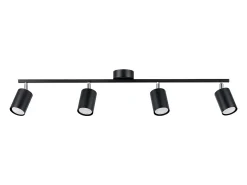 Lámparas de techo Torim moderno de acero - 4 fuentes luminosas 4000K - L.100 x A.20 cm - negro