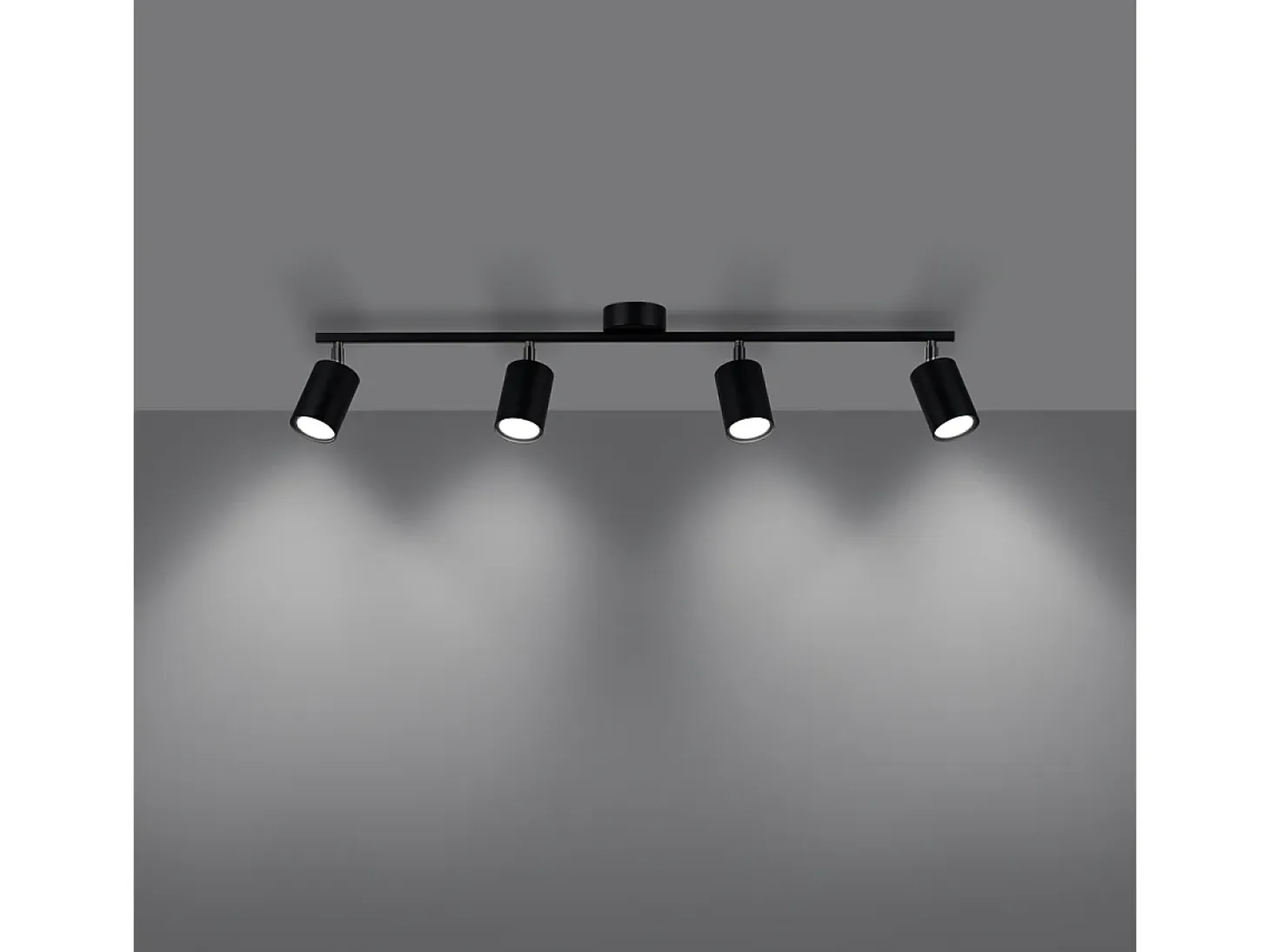 Lámparas de techo Torim moderno de acero - 4 fuentes luminosas 4000K - L.100 x A.20 cm - negro