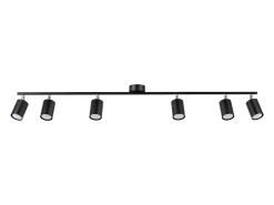 Lámparas de techo Torim moderno de acero - 6 fuentes luminosas 4000K - L.135 x A.20 cm - negro